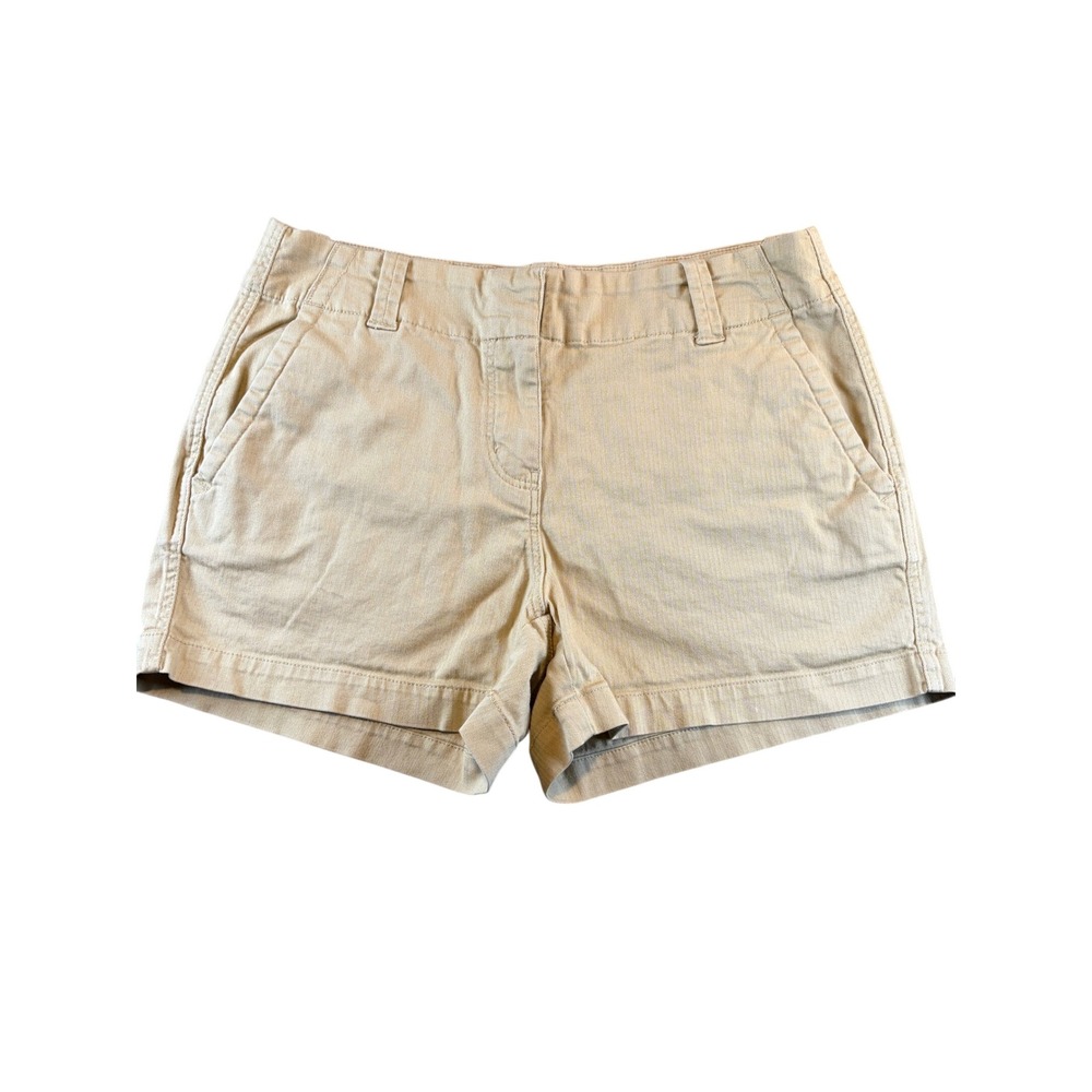 Vineyard Vines Womens Khaki Herringbone Chino Shorts Size 6 Preppy Whale Logo